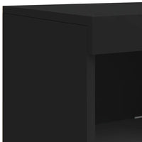 Sideboards mit LED-Leuchten 3 Stk. Schwarz Holzwerkstoff