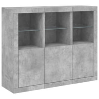 Sideboards mit LED-Leuchten 3 Stk. Betongrau Holzwerkstoff