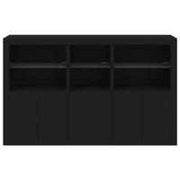 Sideboard mit LED-Leuchten Schwarz 162x37x100 cm