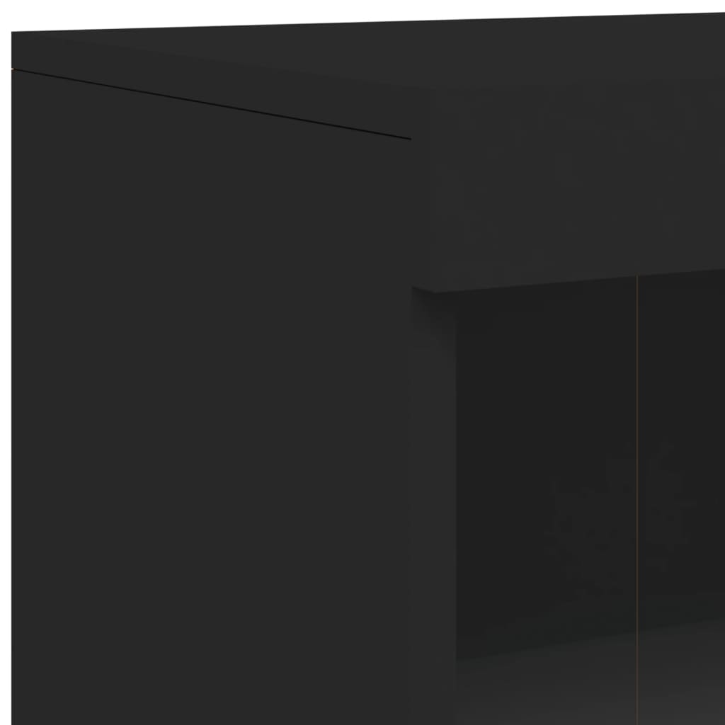 Sideboard mit LED-Leuchten Schwarz 162x37x100 cm