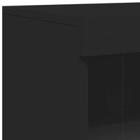 Sideboard mit LED-Leuchten Schwarz 162x37x100 cm