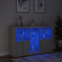 Sideboard mit LED-Leuchten Grau Sonoma 162x37x100 cm