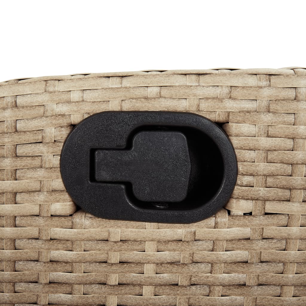 Gartensessel mit Kissen Verstellbar Beige Poly Rattan