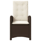 3-tlg. Bistro-Set mit Kissen Braun Poly Rattan
