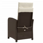 3-tlg. Bistro-Set mit Kissen Braun Poly Rattan