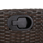 3-tlg. Bistro-Set mit Kissen Braun Poly Rattan