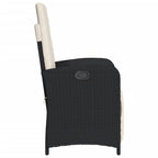 3-tlg. Bistro-Set mit Kissen Schwarz Poly Rattan