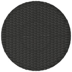 3-tlg. Bistro-Set mit Kissen Schwarz Poly Rattan