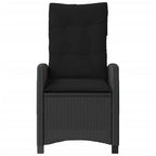 Gartensessel mit Kissen 2 Stk. Verstellbar Schwarz Poly Rattan