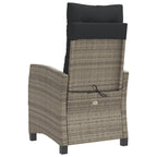 3-tlg. Bistro-Set mit Kissen Grau Poly Rattan