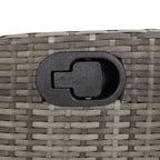 3-tlg. Bistro-Set mit Kissen Grau Poly Rattan