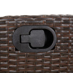 Gartensessel mit Fußteil Verstellbar Braun Poly Rattan