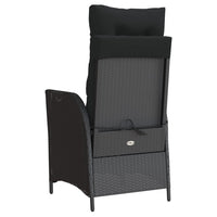 Gartensessel mit Fußteil 2 Stk. Verstellbar Schwarz Poly Rattan