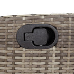 Gartensessel mit Fußteil 2 Stk. Verstellbar Grau Poly Rattan