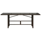 Gartentisch mit Glasplatte Braun 190x80x74 cm Poly Rattan