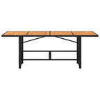Gartentisch mit Akazienholz-Platte 190x80x74 cm Poly Rattan