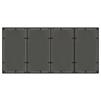 Gartentisch mit Glasplatte Schwarz 190x90x75 cm Poly Rattan