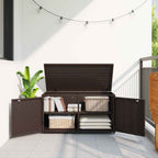 Gartenschrank Braun 110x55x60,5 cm Poly Rattan