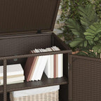 Gartenschrank Braun 110x55x60,5 cm Poly Rattan