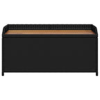 Bank mit Stauraum Schwarz 100x50x52 cm Poly Rattan Akazienholz