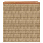 Gartentruhe Beige 110x50x54 cm Poly Rattan Akazienholz