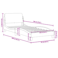 Bettgestell ohne Matratze Dunkelgrau 90x190 cm Stoff