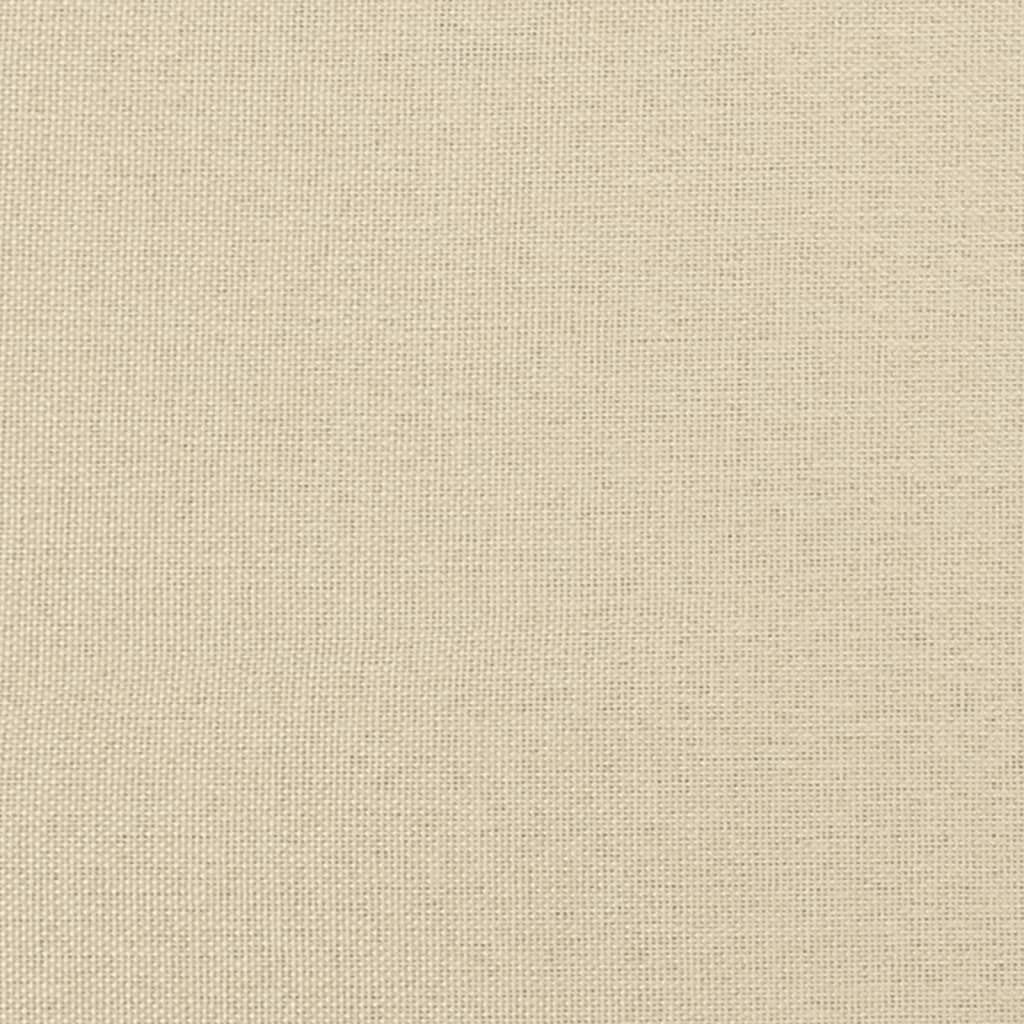 Bettgestell mit Kopfteil ohne Matratze Creme 90x190 cm Stoff