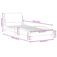 Bettgestell mit Kopfteil ohne Matratze Creme 90x190 cm Stoff