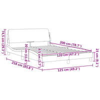 Bettgestell ohne Matratze Hellgrau 120x200 cm Stoff