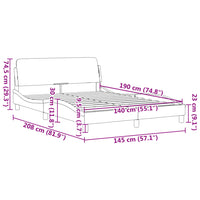 Bettgestell ohne Matratze Hellgrau 140x190 cm Stoff