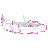 Bettgestell ohne Matratze Schwarz 140x190 cm Stoff