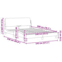 Bettgestell mit Kopfteil ohne Matratze Blau 140x200 cm Stoff