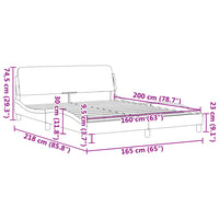 Bettgestell ohne Matratze Hellgrau 160x200 cm Samt