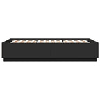 Bettgestell mit LED ohne Matratze Schwarz 150x200 cm