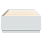 Bettgestell mit LED Weiß 90x200 cm Holzwerkstoff