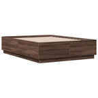 Bettgestell mit LED Braun Eichen-Optik 120x190 cm Holzwerkstoff