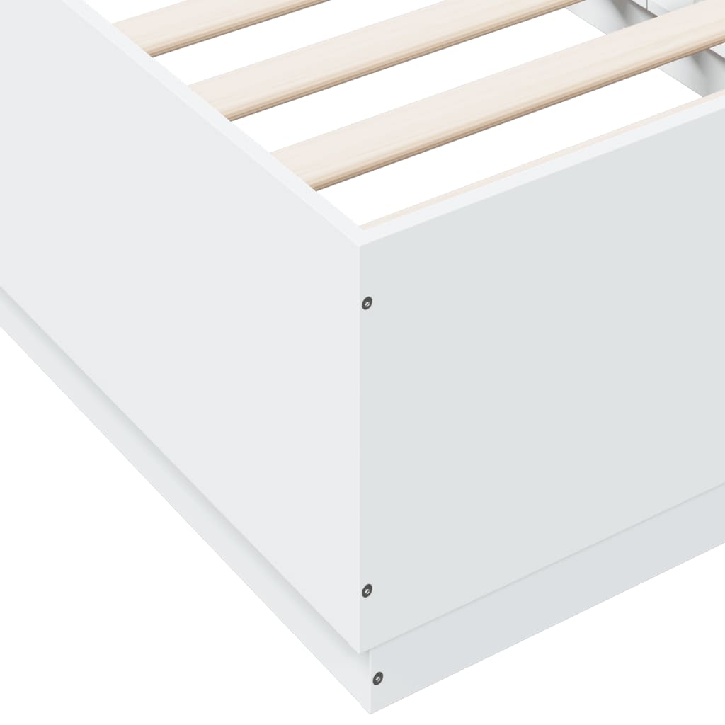 Bettgestell mit LED Weiß 90x190 cm Holzwerkstoff