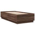 Bettgestell mit LED Braun Eichen-Optik 90x190 cm Holzwerkstoff