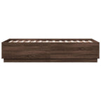 Bettgestell mit LED Braun Eichen-Optik 90x190 cm Holzwerkstoff