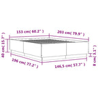 Bettgestell Grau Sonoma 150x200 cm Holzwerkstoff