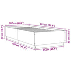 Bettgestell Betongrau 100x200 cm Holzwerkstoff