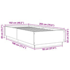 Bettgestell Grau Sonoma 100x200 cm Holzwerkstoff