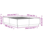 Bettgestell Grau Sonoma 140x190 cm Holzwerkstoff