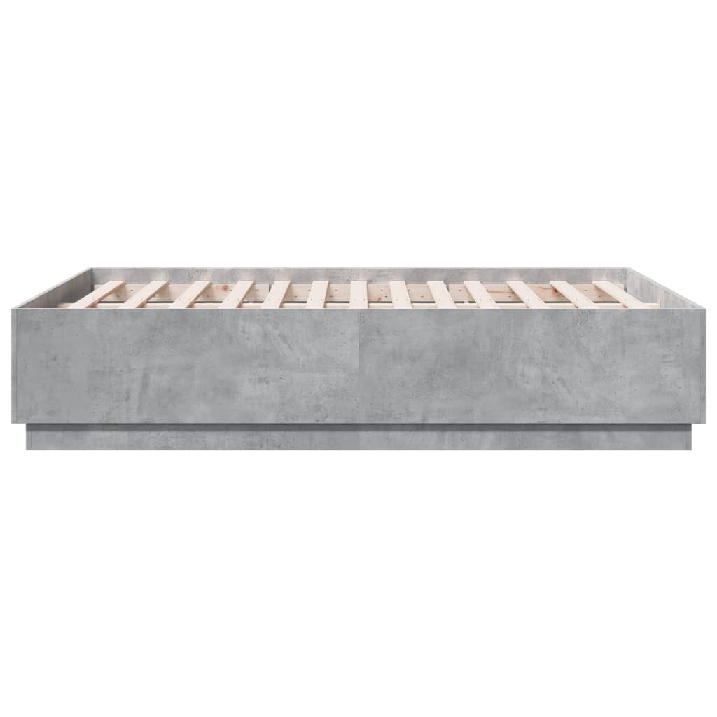 Bettgestell Betongrau 135x190 cm Holzwerkstoff