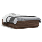 Bettgestell Braun Eichen-Optik 135x190 cm Holzwerkstoff