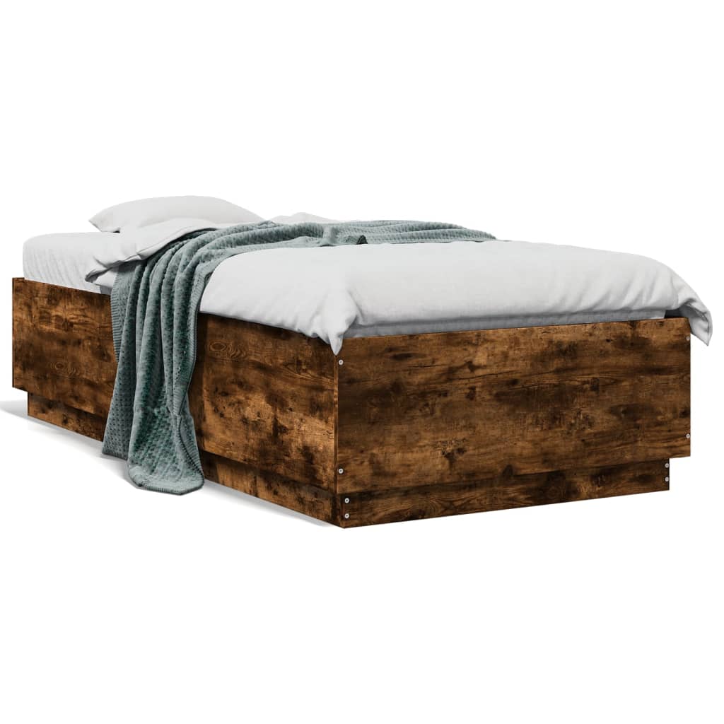 Bettgestell Räuchereiche 90x190 cm Holzwerkstoff