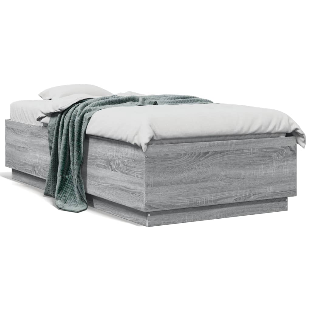 Bettgestell Grau Sonoma 90x190 cm Holzwerkstoff