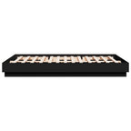 Bettgestell mit LED ohne Matratze Schwarz 150x200 cm