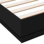 Bettgestell mit LED ohne Matratze Schwarz 150x200 cm