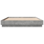 Bettgestell mit LED Betongrau 150x200 cm